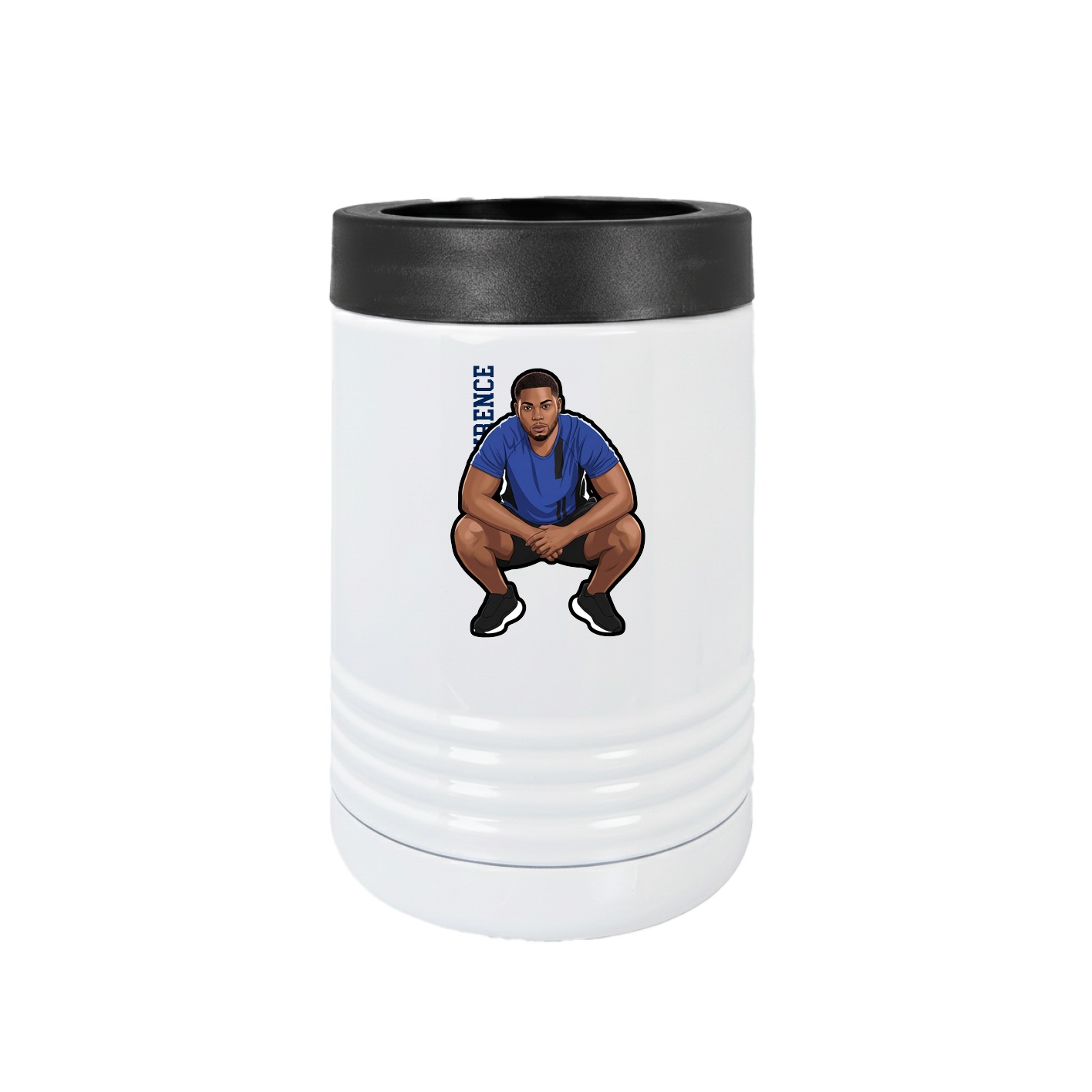 Beverage Holder — Name Vertical in White