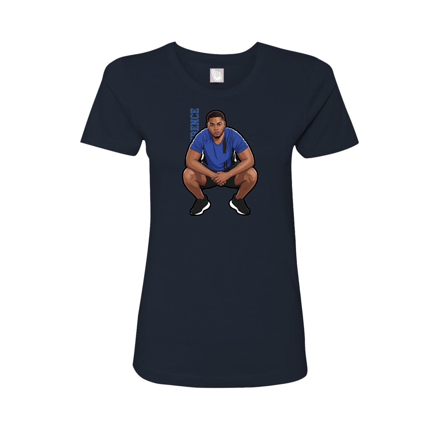 Fitted Women's Tee — Name Vertical in Navy