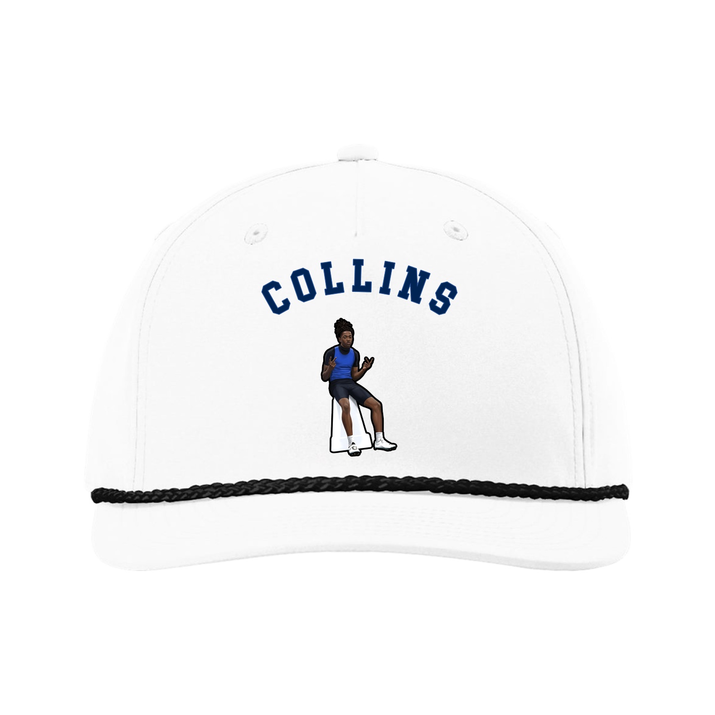 Five-Panel Classic Rope Cap — Shirsey Arch in White