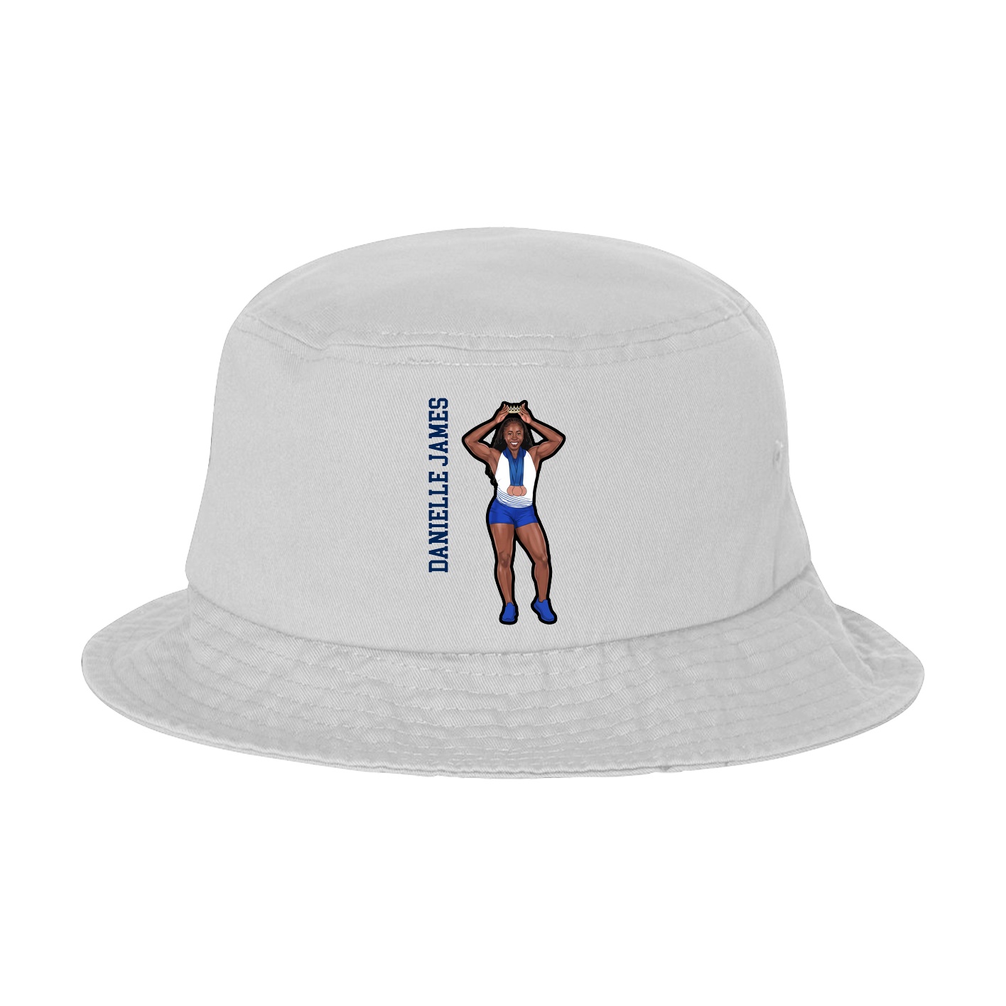 Bucket Cap — Name Vertical in White