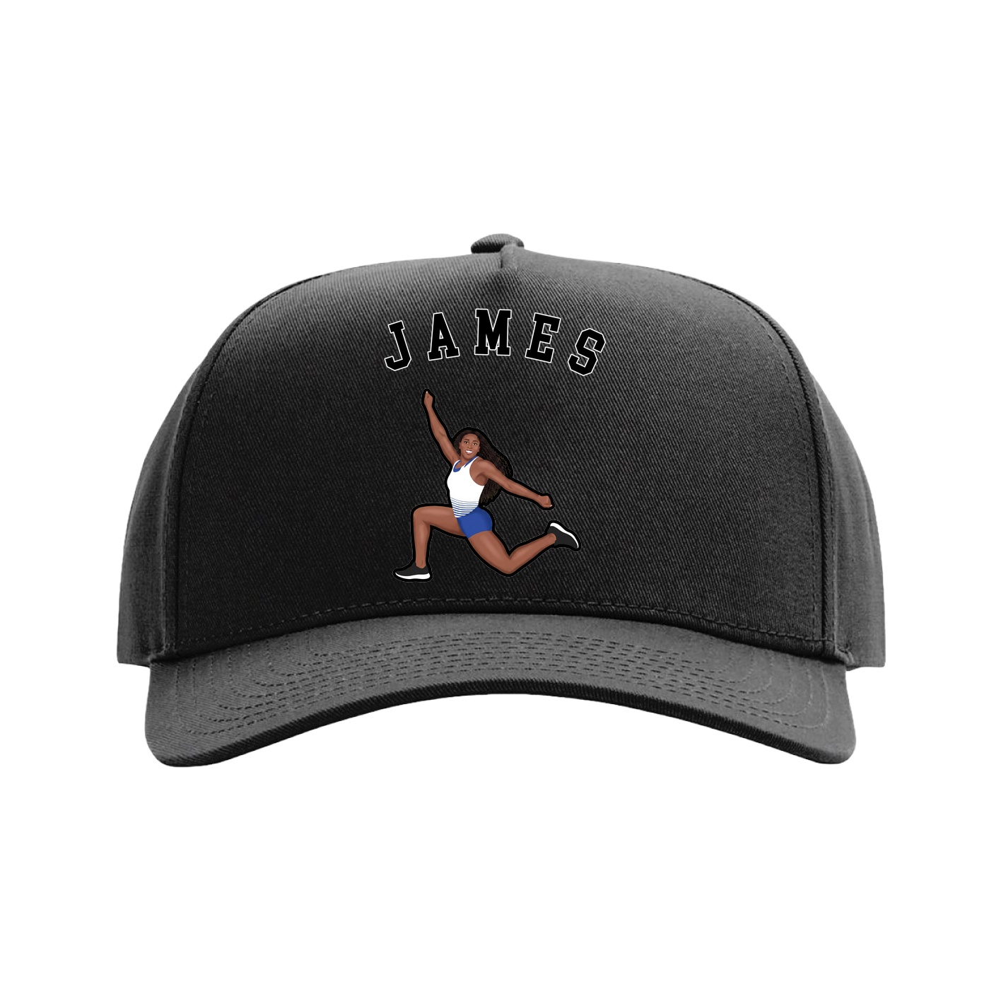Full Fabric Five-Panel Champ Cap — Shirsey Arch in Black