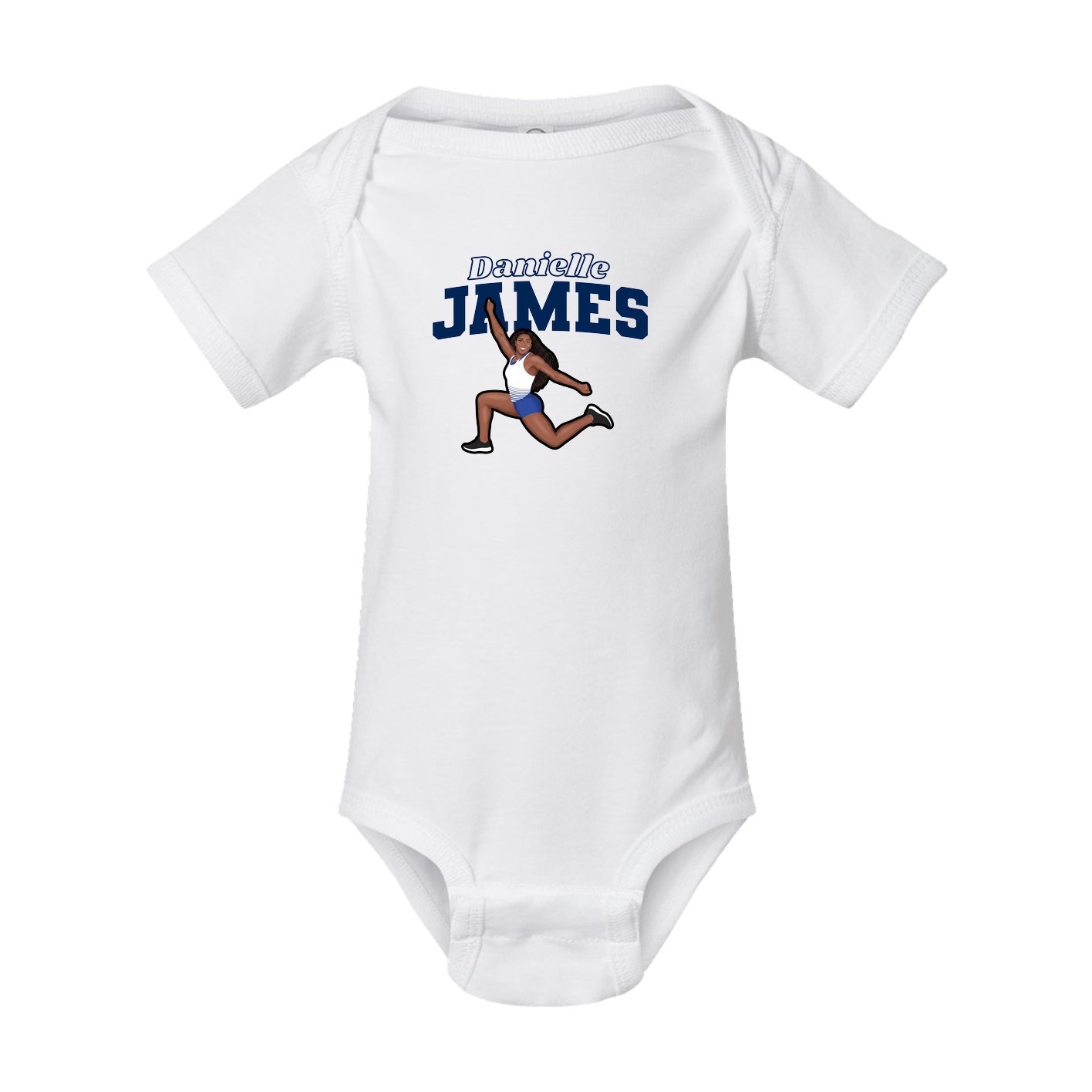 Baby Onesie — Name Arch in White