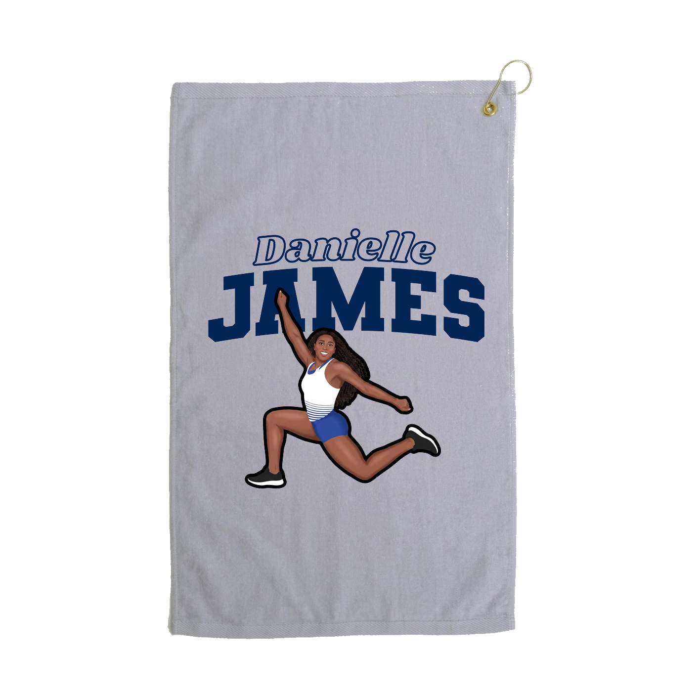 Golf Towel — Name Arch in Grey