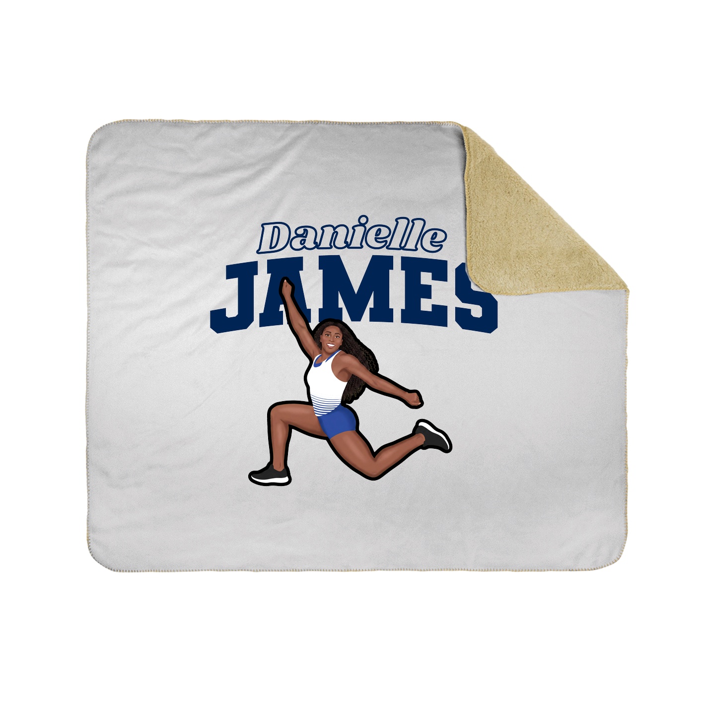 Throw Blanket — Name Arch in White