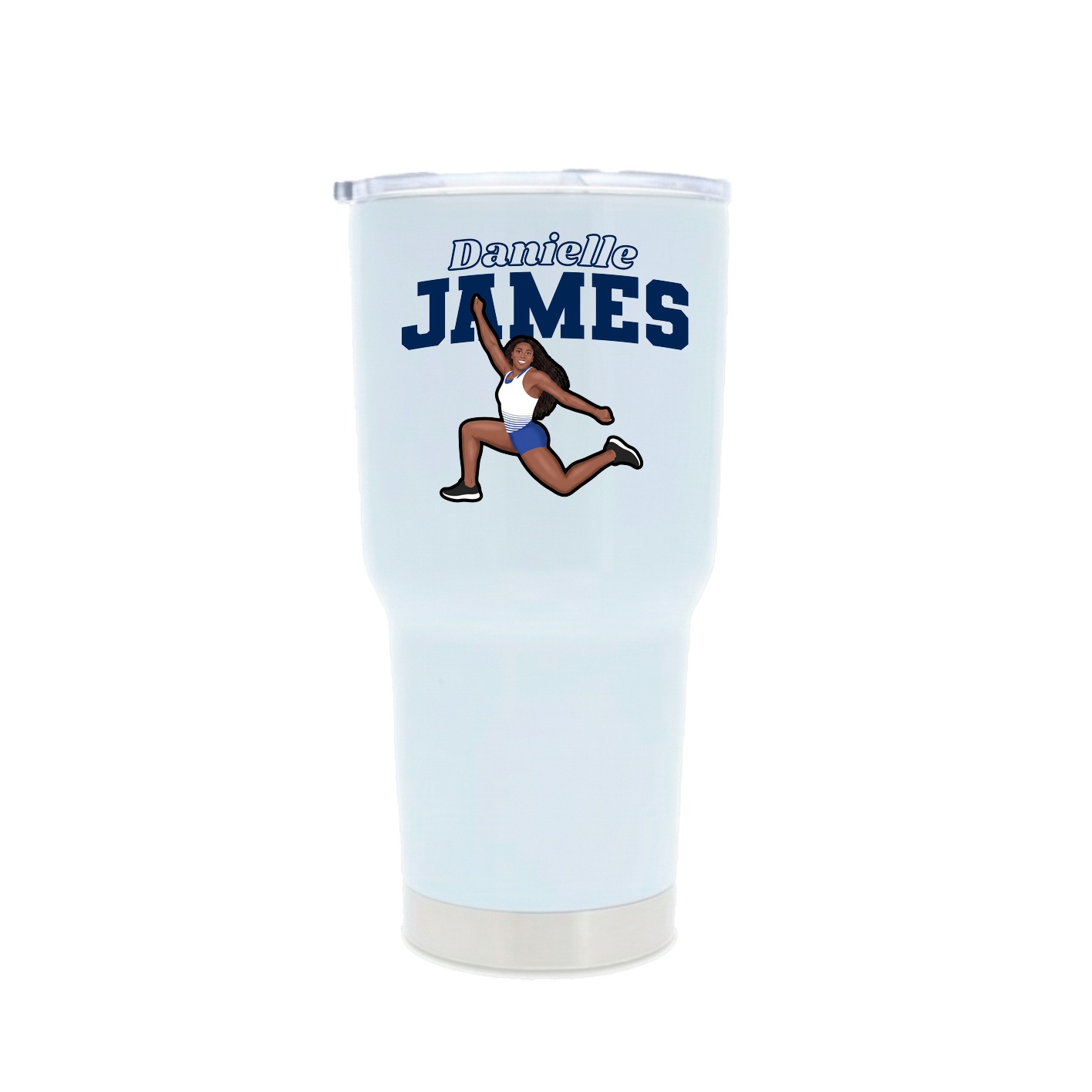 30oz Stainless Steel Tumbler — Name Arch in White