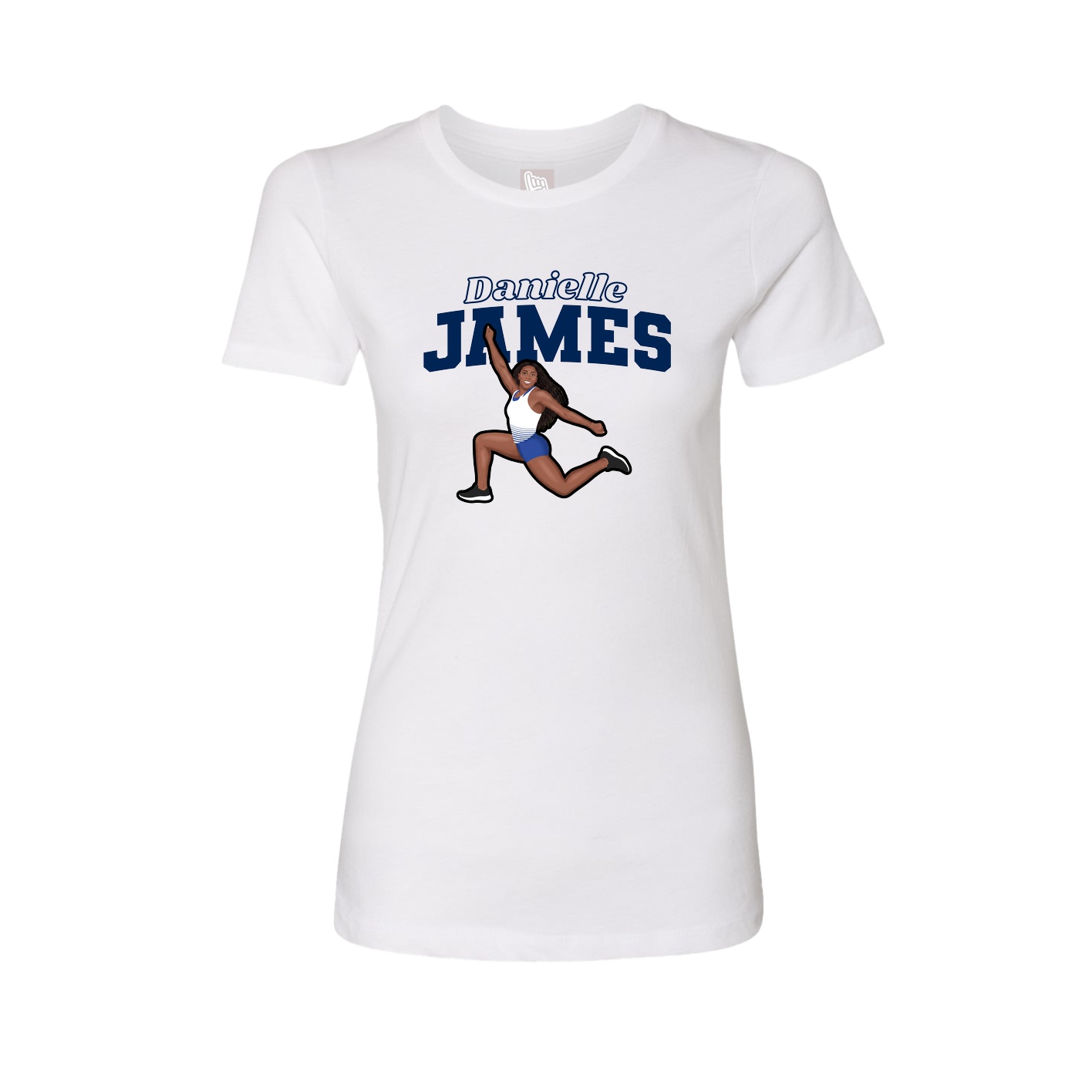 Womens Tee — Name Arch in White