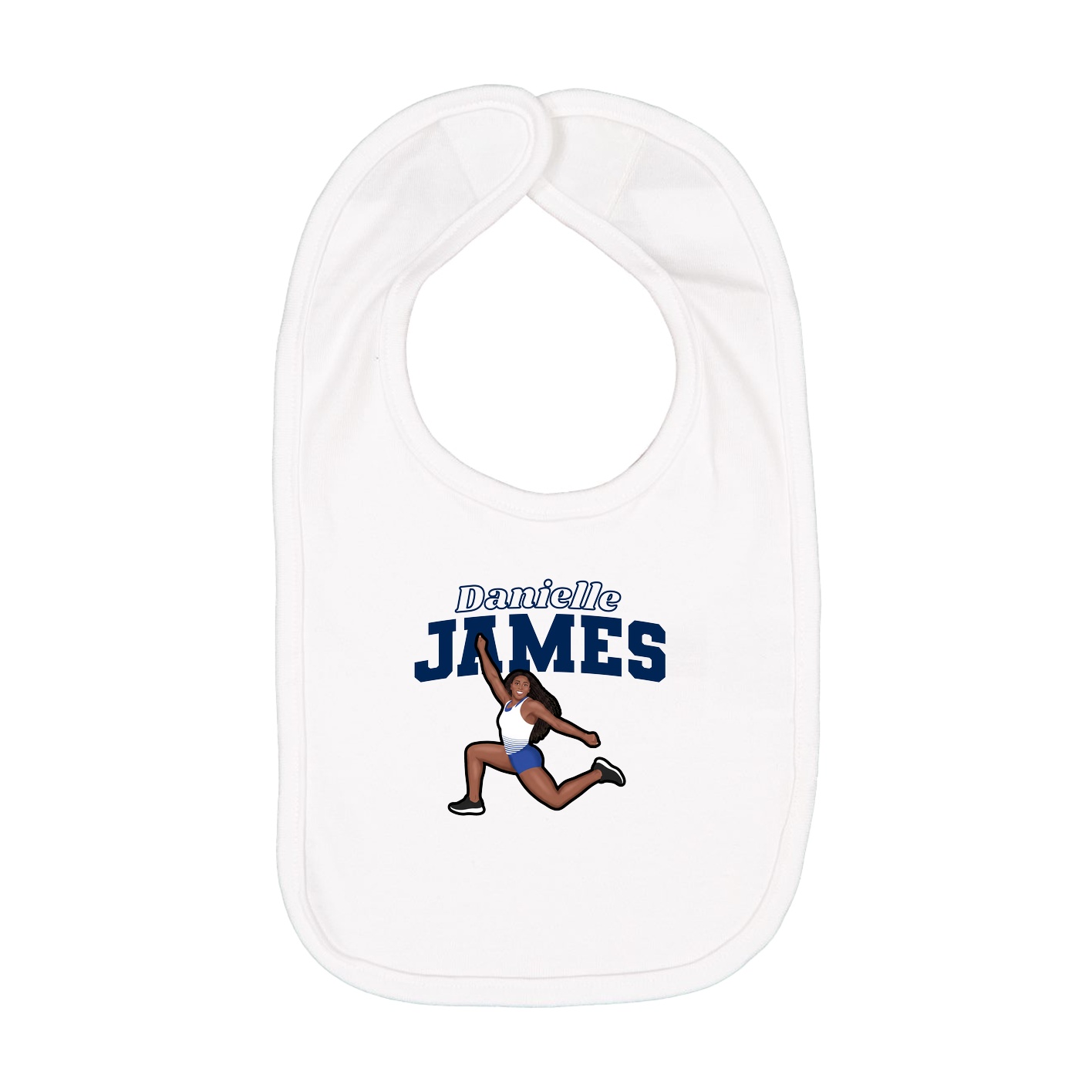 Infant Bib — Name Arch in White