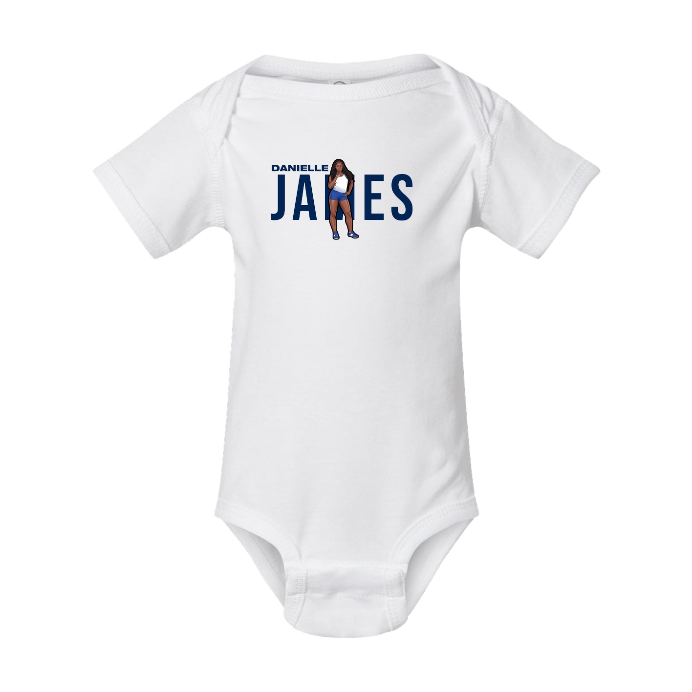 Baby Onesie — Player Name in White