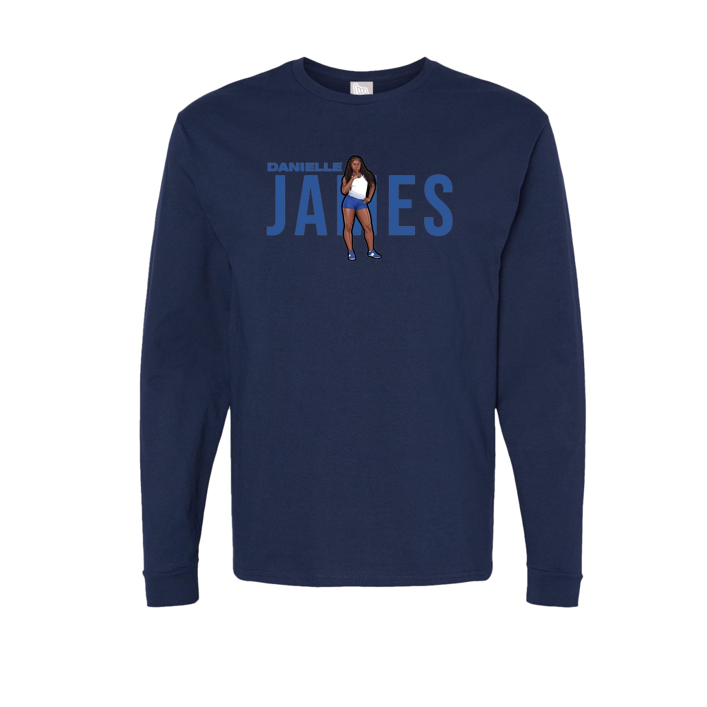 Long Sleeve Tee — Player Name in Navy
