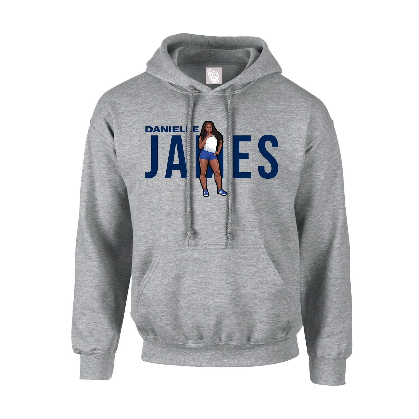 Hoodie — Player Name in Grey