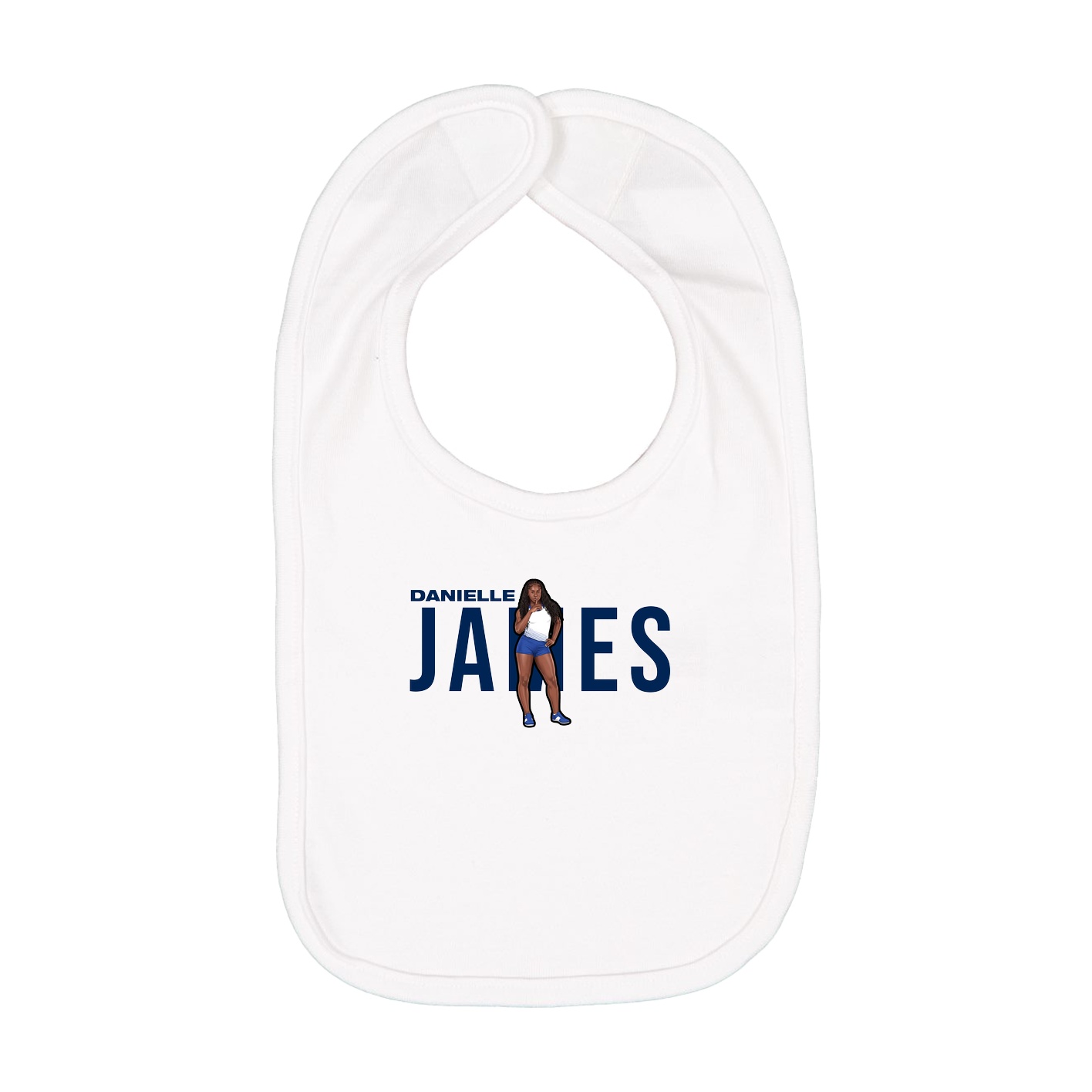 Infant Bib — Player Name in White