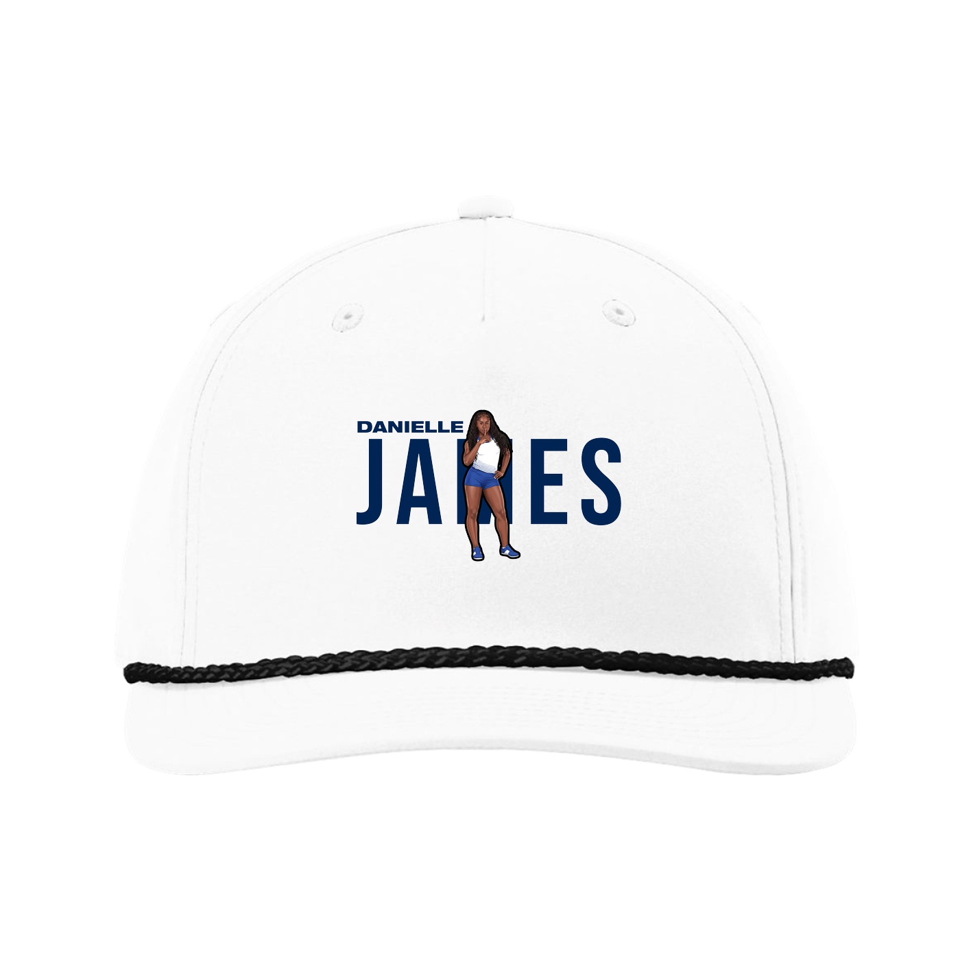 Five-Panel Classic Rope Cap — Player Name in White