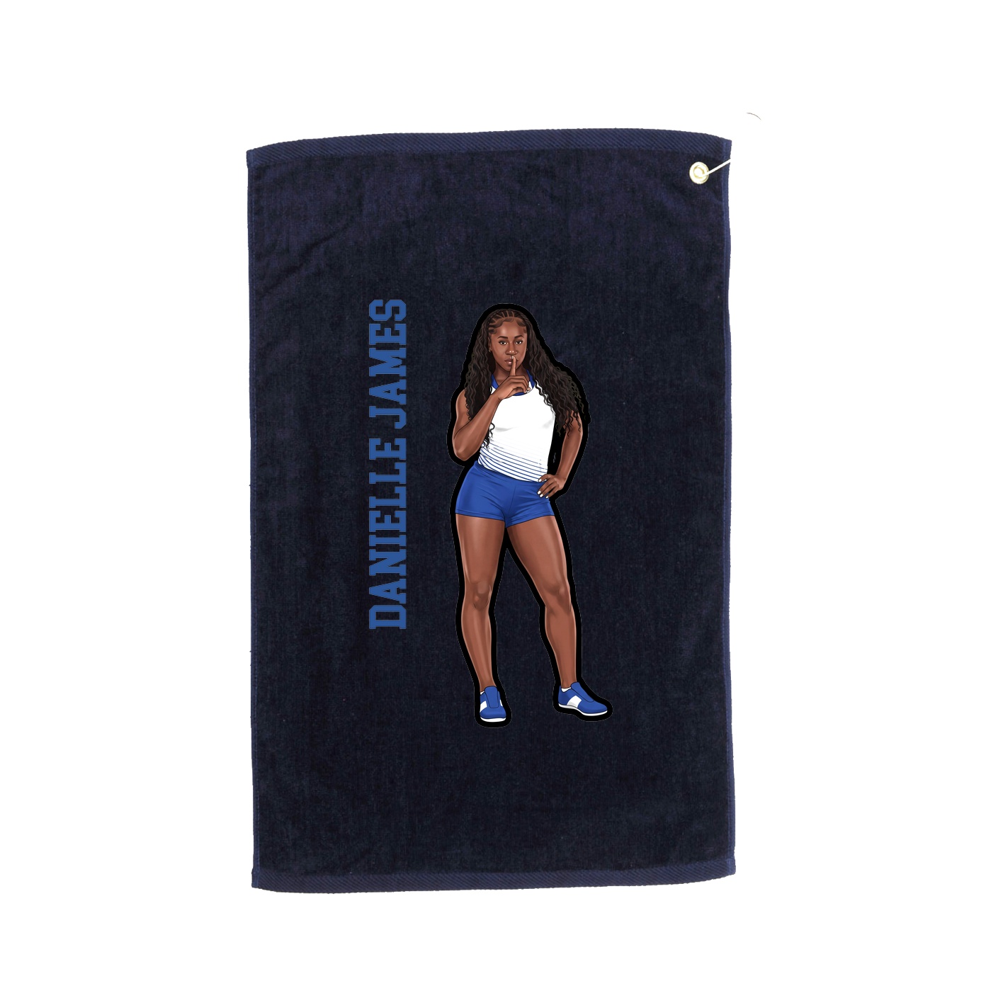 Golf Towel — Name Vertical in Navy