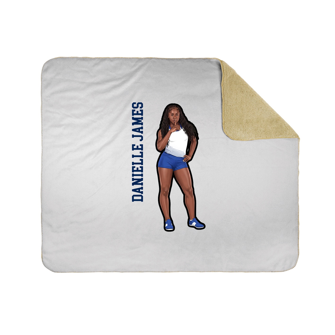 Throw Blanket — Name Vertical in White