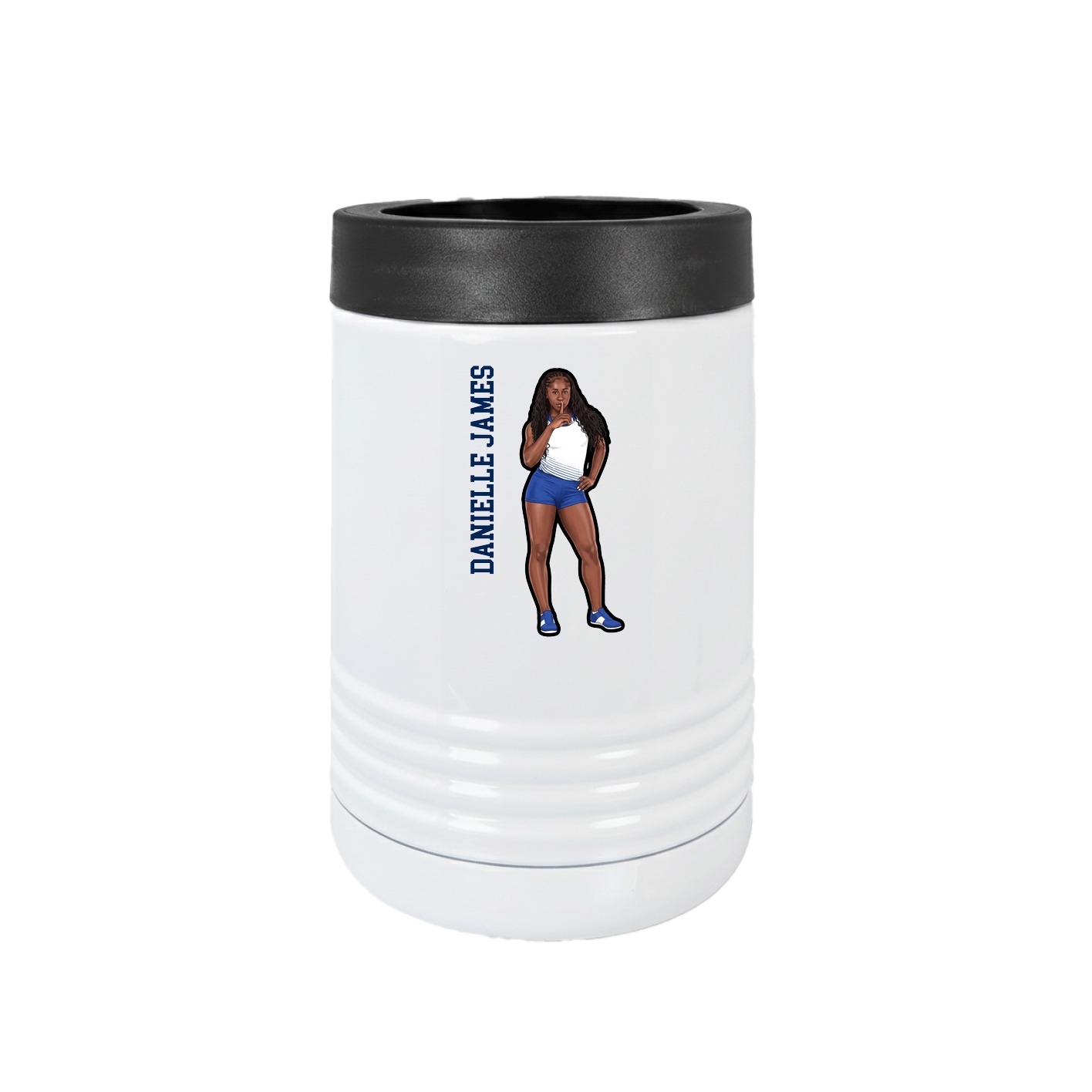 Beverage Holder — Name Vertical in White