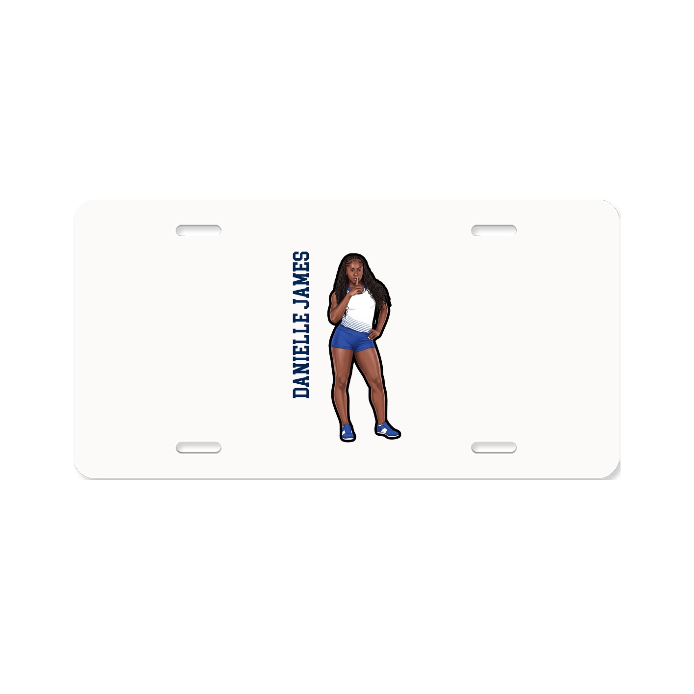 License Plate — Name Vertical in Classic