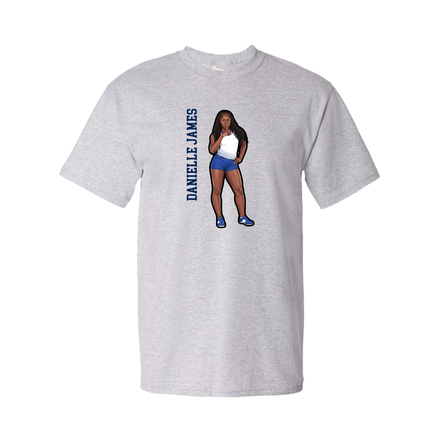 Tee — Name Vertical in Grey