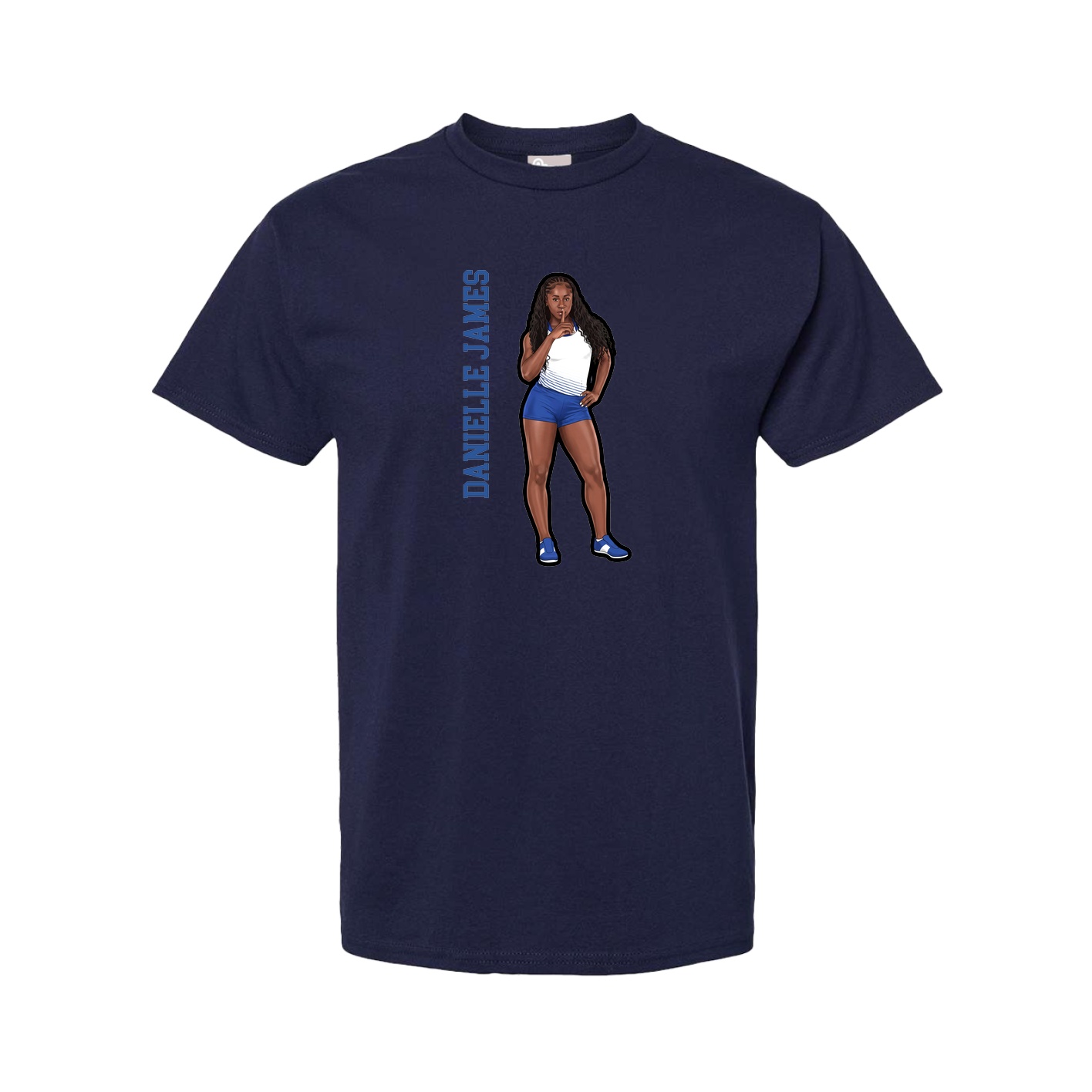 Youth Tee — Name Vertical in Navy