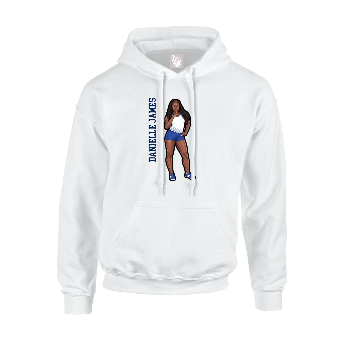 Youth Hoodie — Name Vertical in White