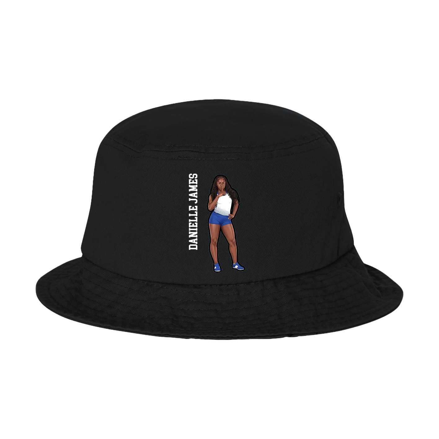Bucket Cap — Name Vertical in Black