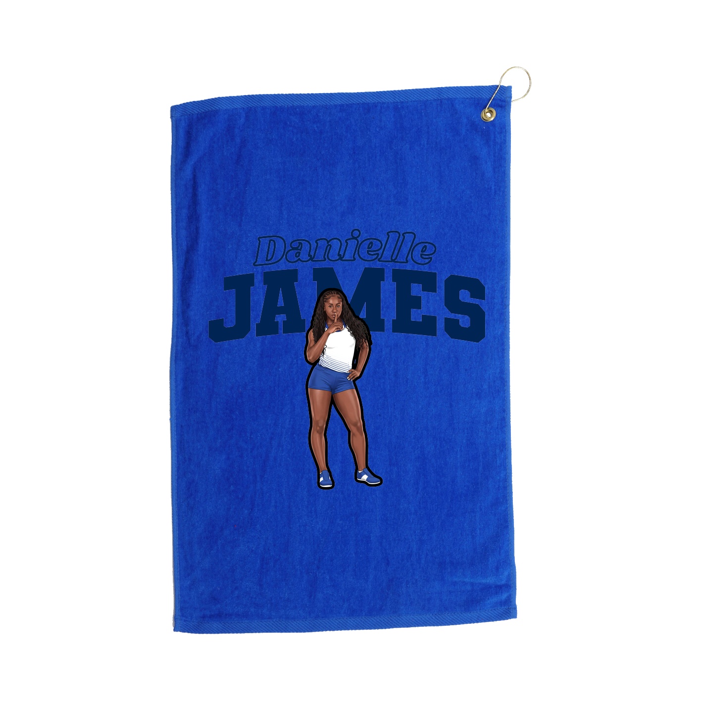 Golf Towel — Name Arch in Royal
