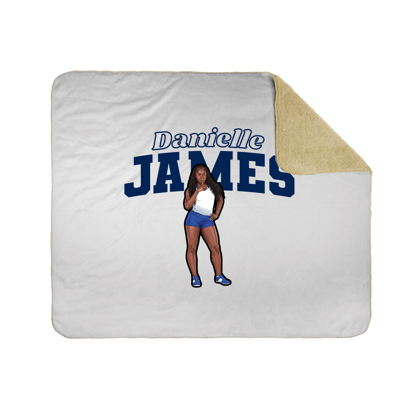 Throw Blanket — Name Arch in White