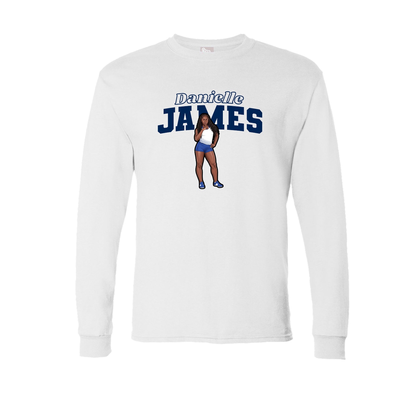 Long Sleeve Tee — Name Arch in White