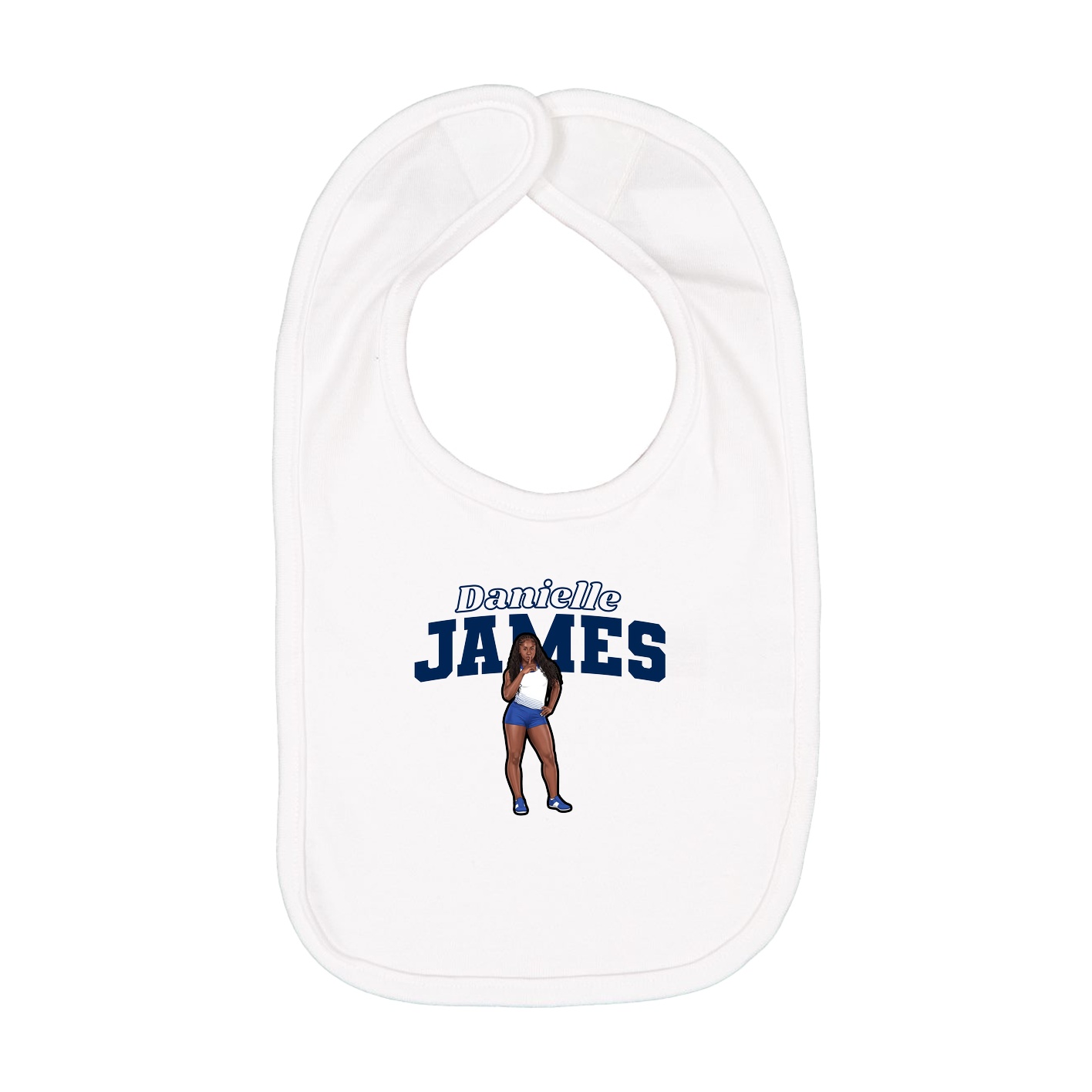 Infant Bib — Name Arch in White