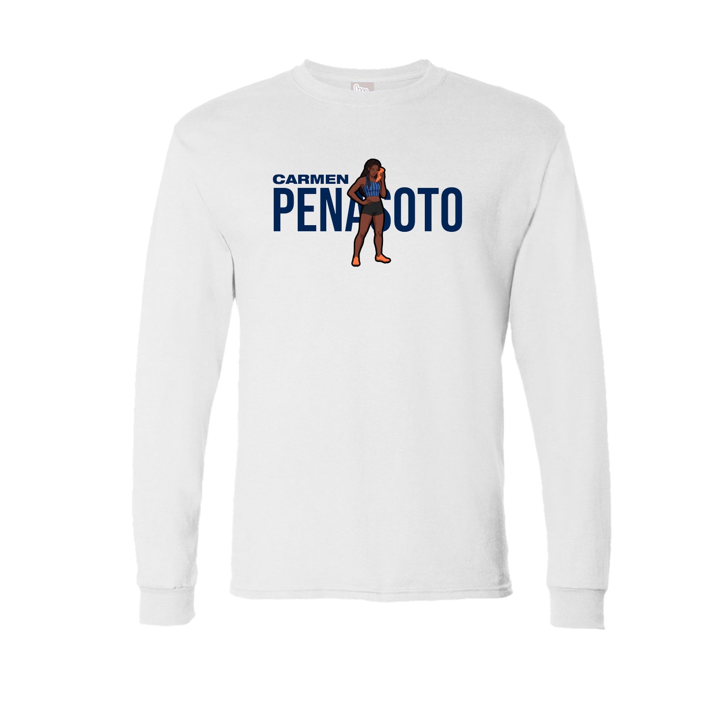 Long Sleeve Tee — Player Name in White
