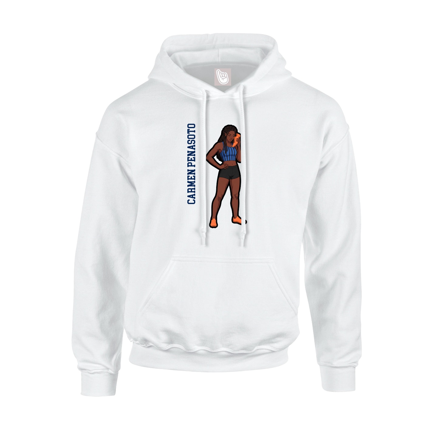 Youth Hoodie — Name Vertical in White