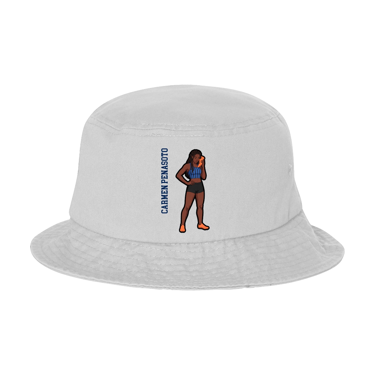 Bucket Cap — Name Vertical in White