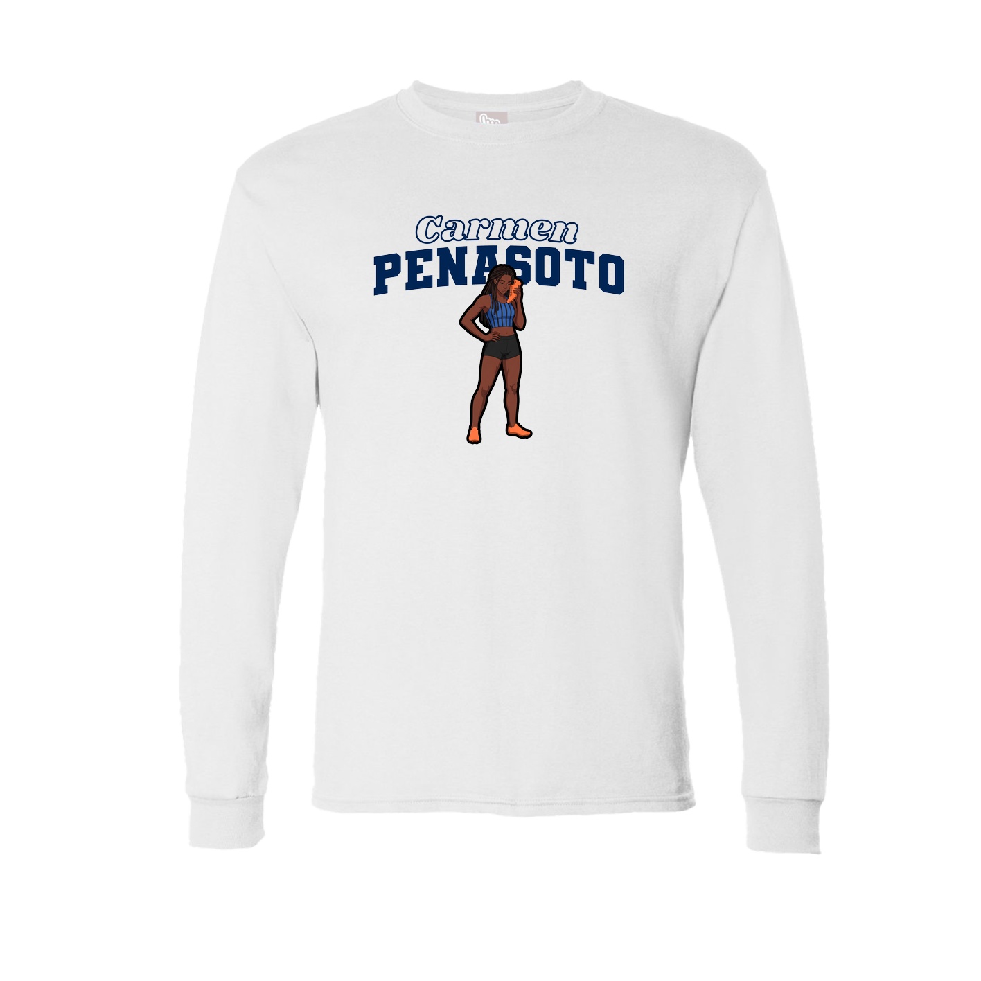 Long Sleeve Tee — Name Arch in White