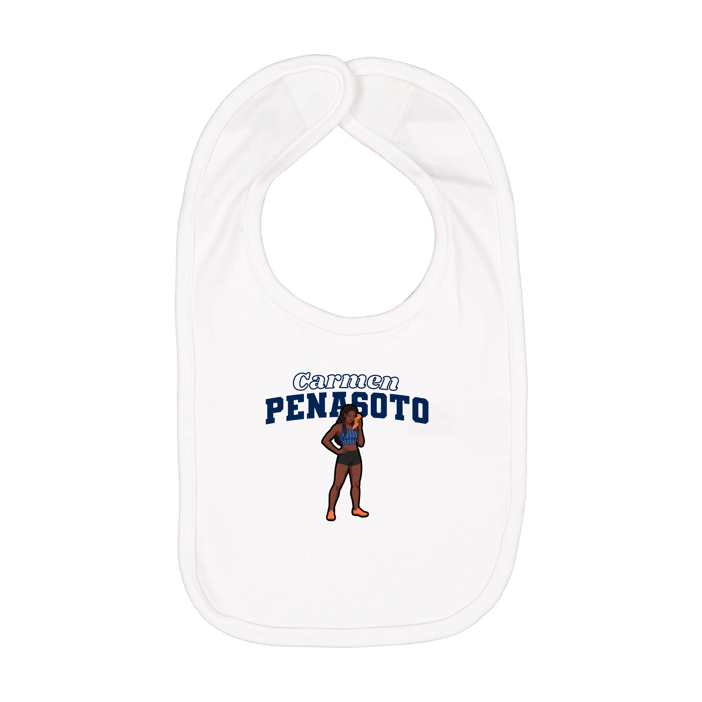 Infant Bib — Name Arch in White