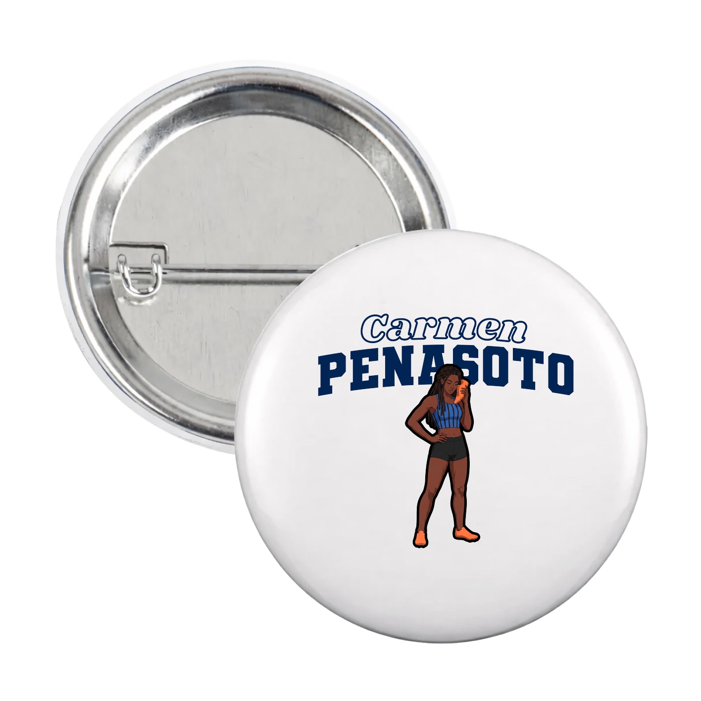 Game Day Button — Name Arch in White