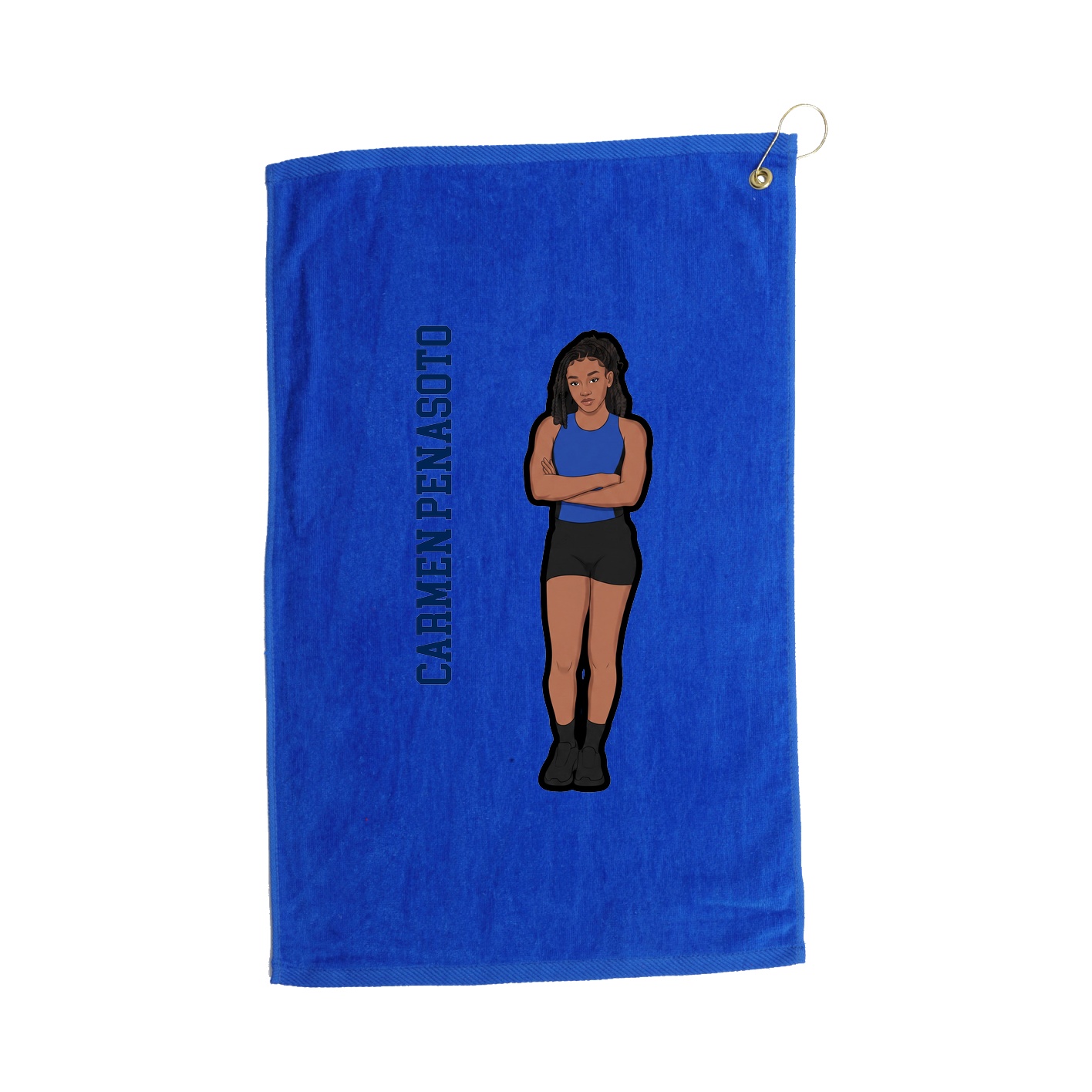 Golf Towel — Name Vertical in Royal