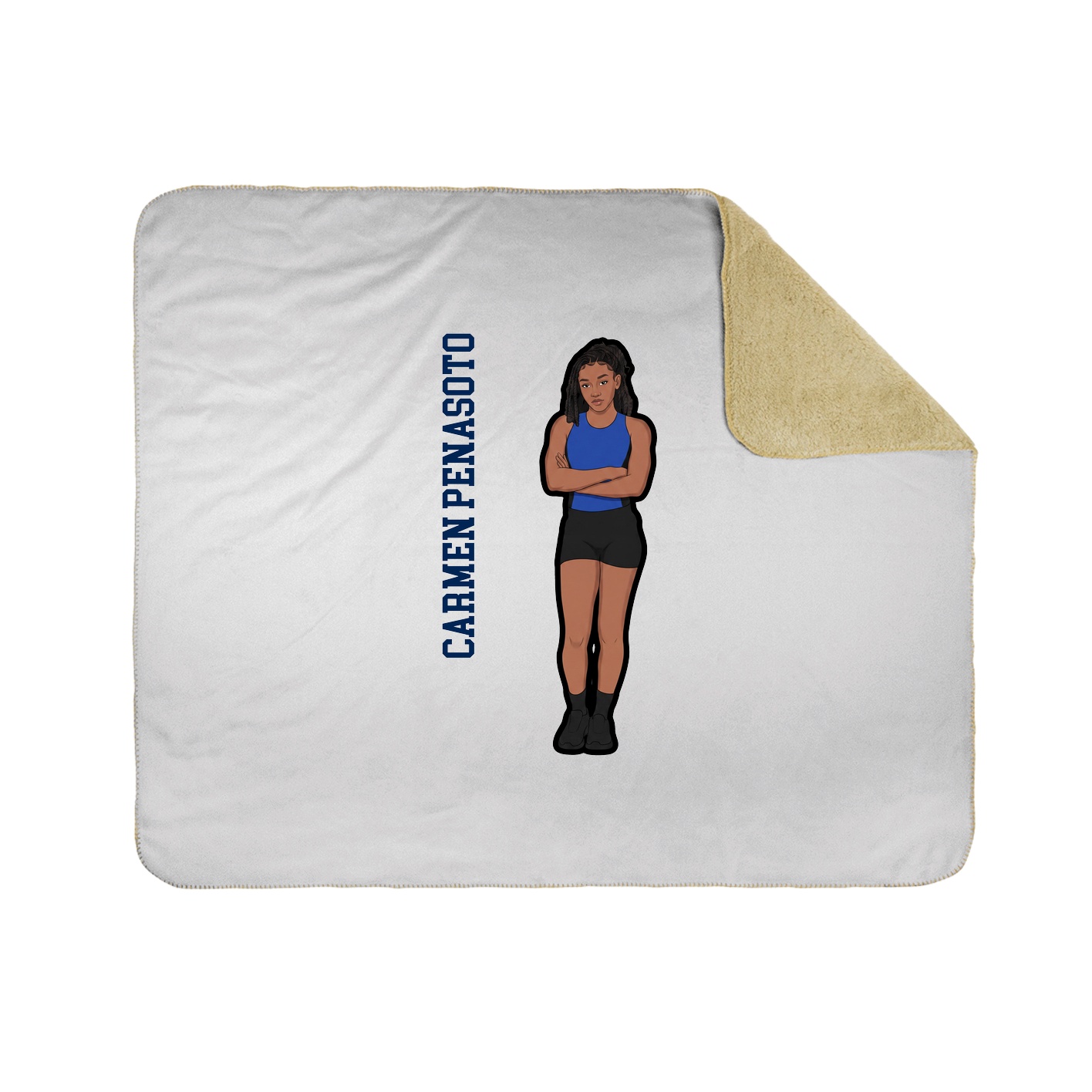 Throw Blanket — Name Vertical in White