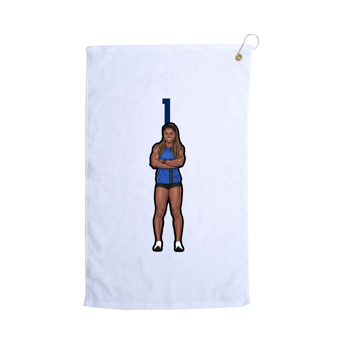Golf Towel — Number Top in White