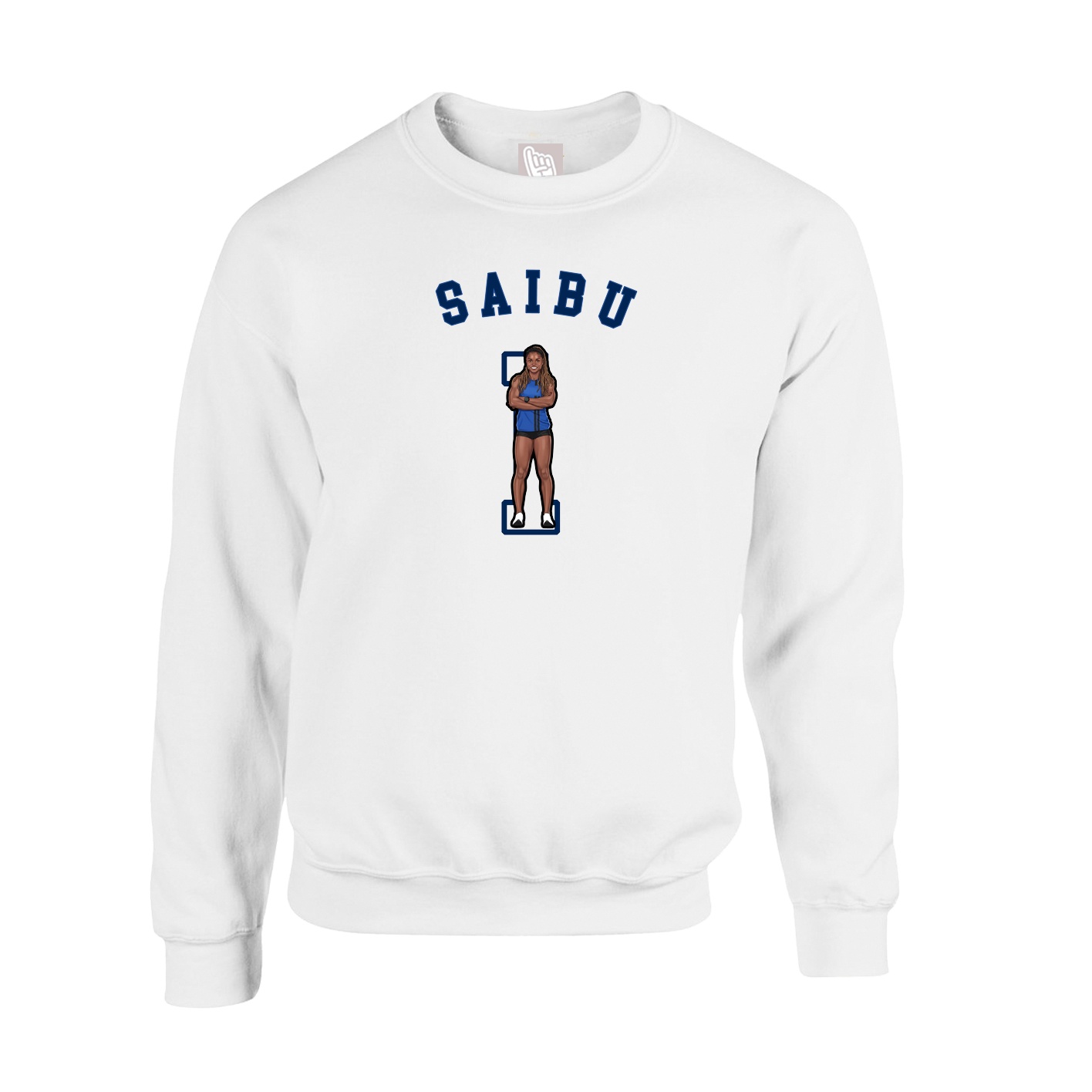 Fleece Crew — Shirsey Arch in White