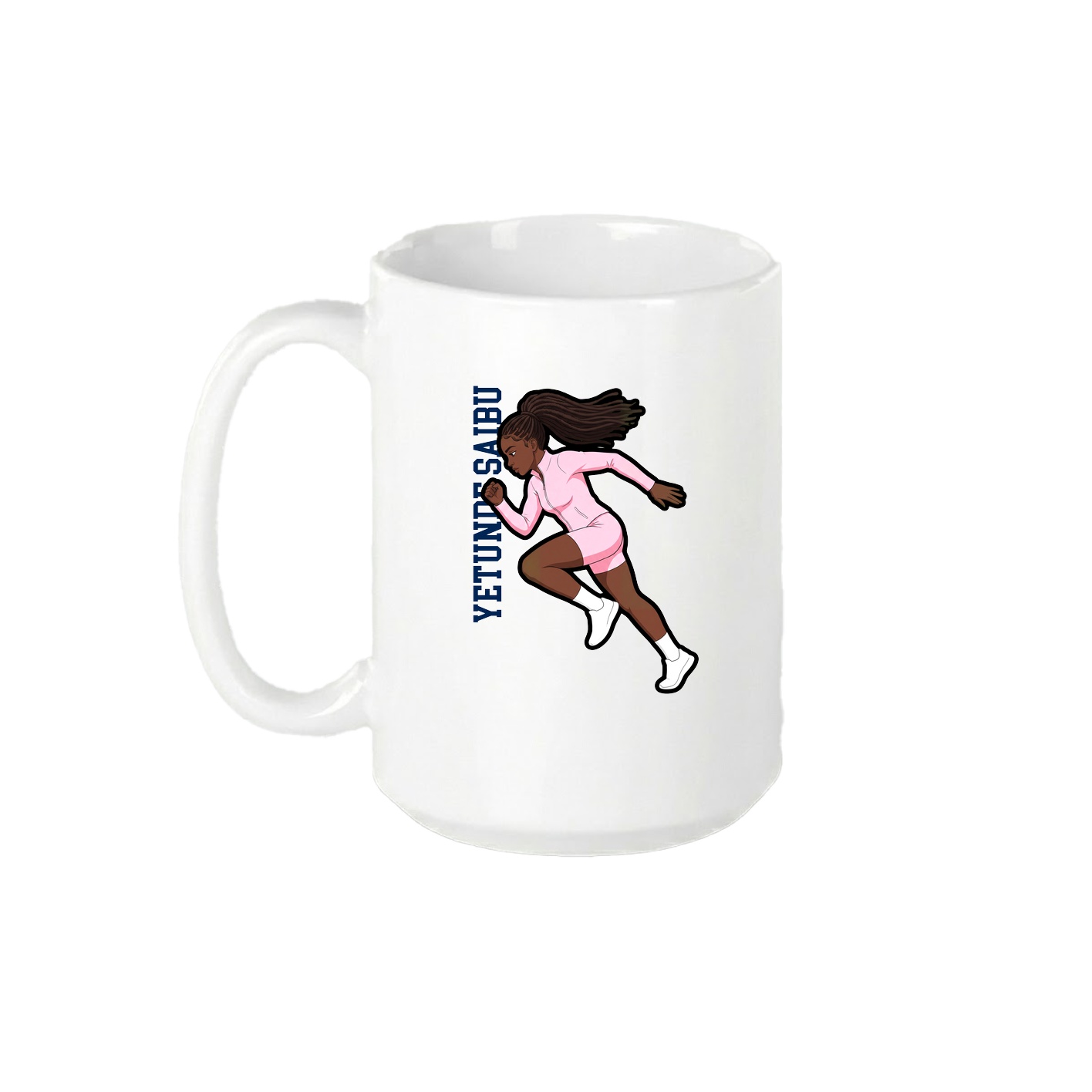 15oz Coffee Mug — Name Vertical in White
