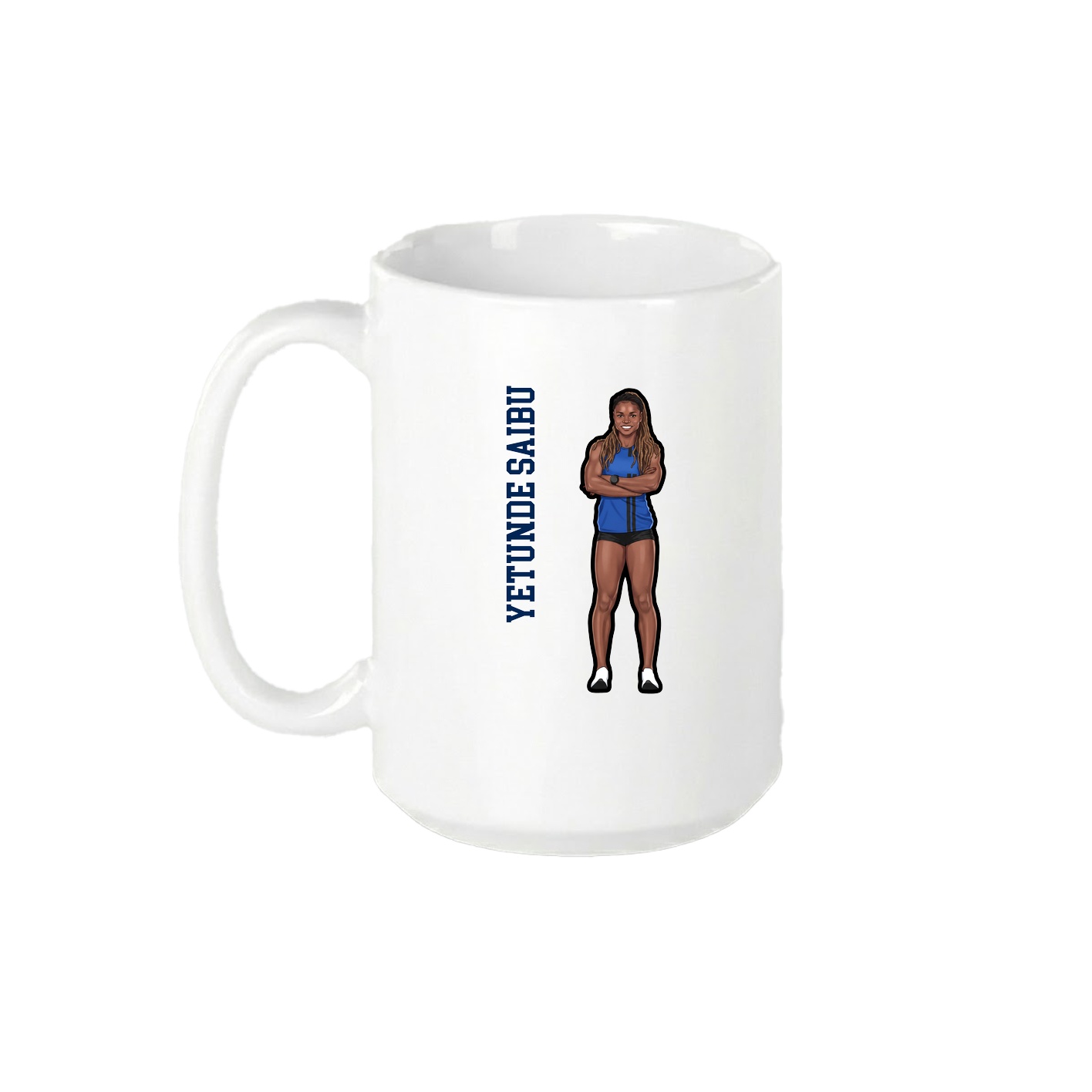 15oz Coffee Mug — Name Vertical in White