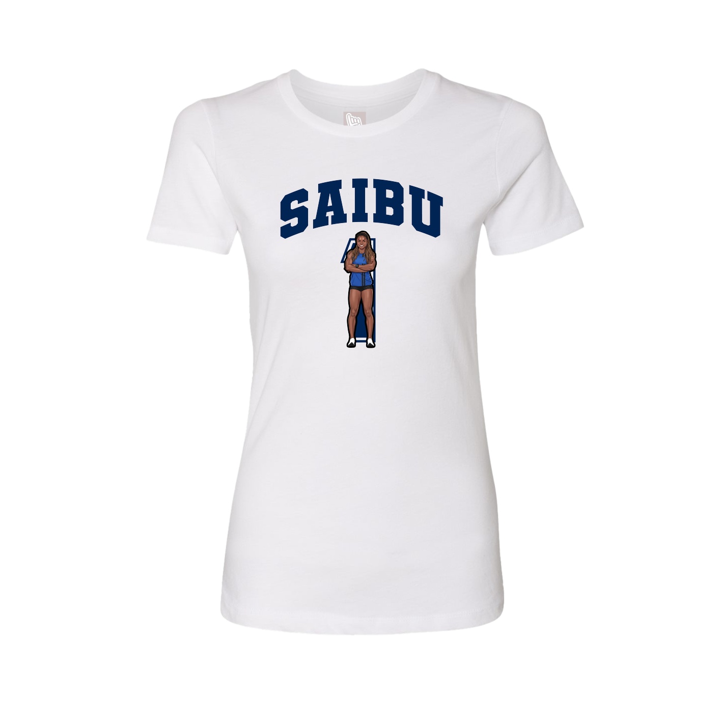 Fitted Women's Tee — Number in White