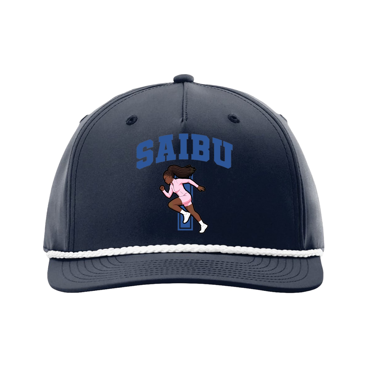 Five-Panel Classic Rope Cap — Number in Navy