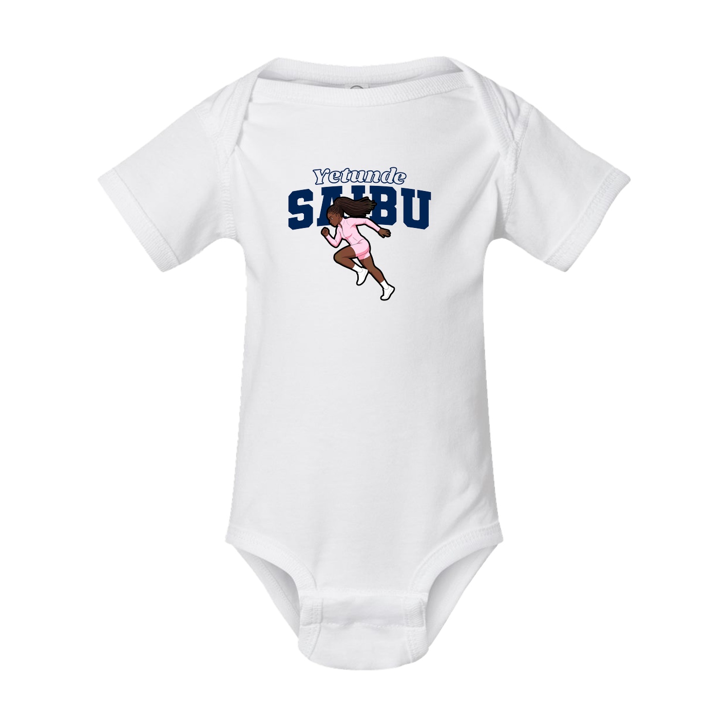 Baby Onesie — Name Arch in White