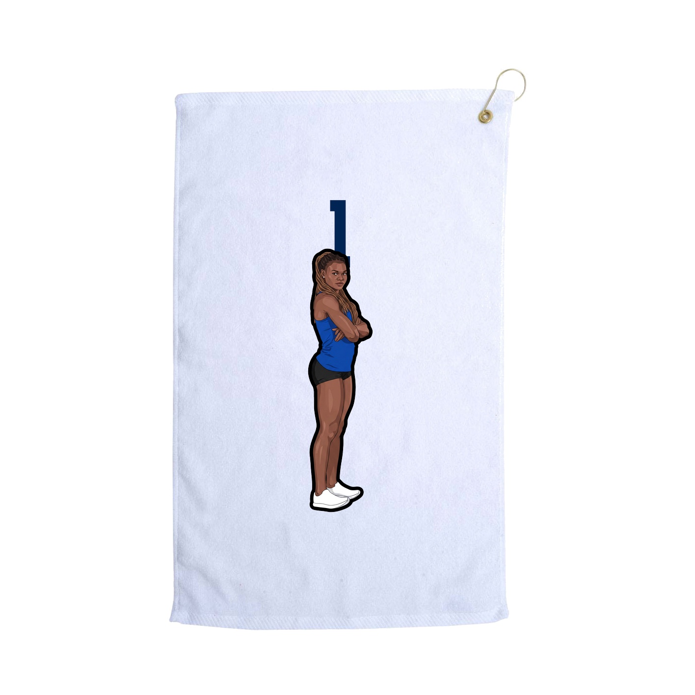 Golf Towel — Number Top in White