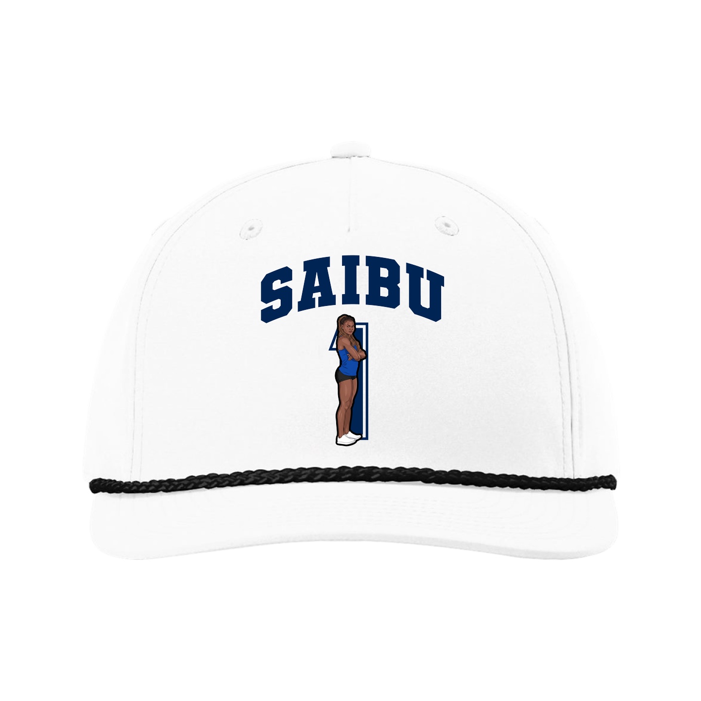 Five-Panel Classic Rope Cap — Number in White