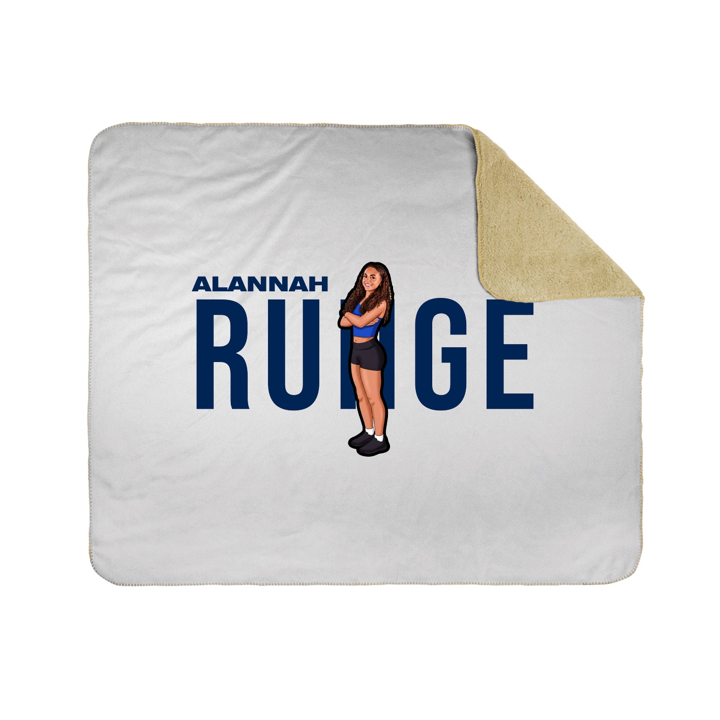Throw Blanket — Player Name in White