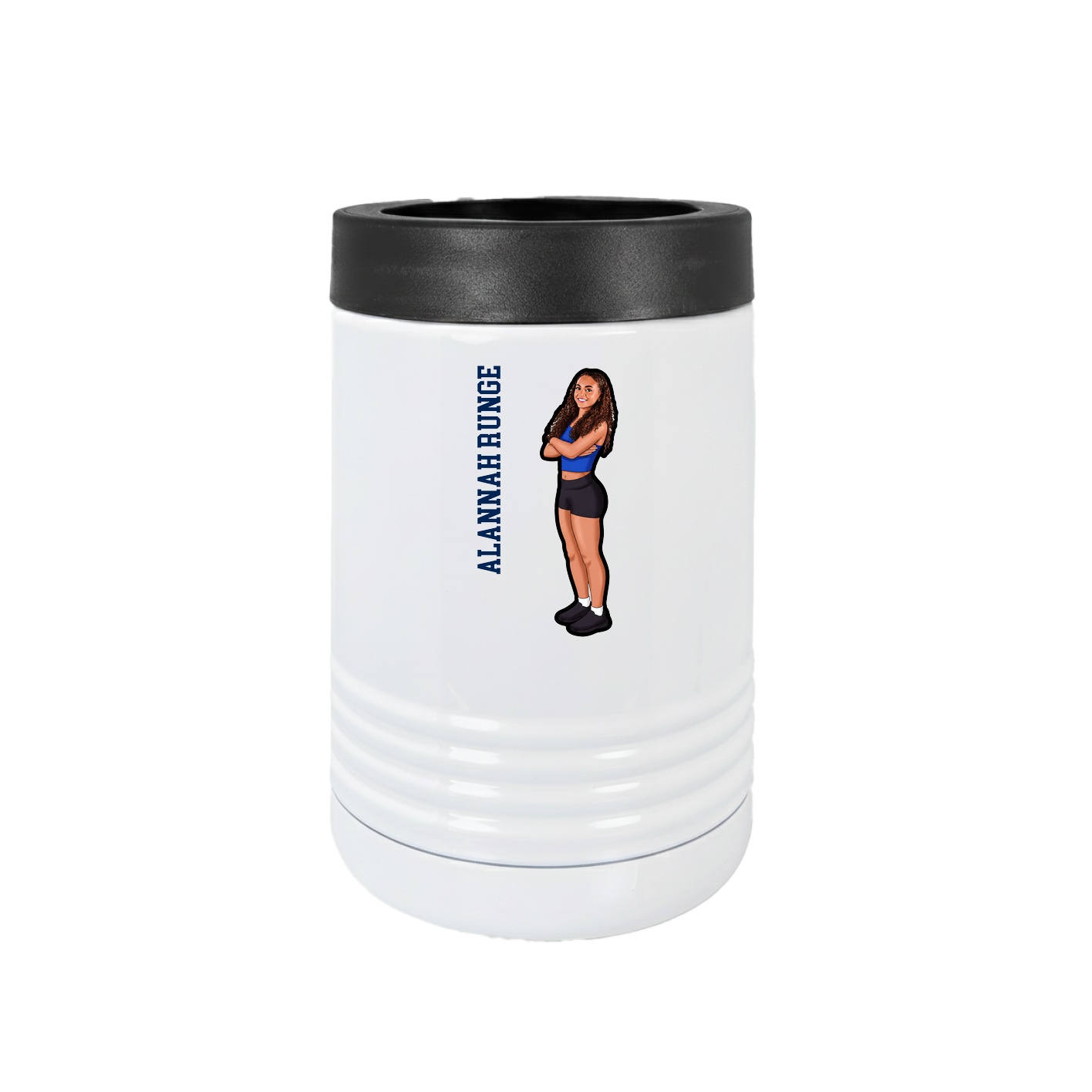 Beverage Holder — Name Vertical in White