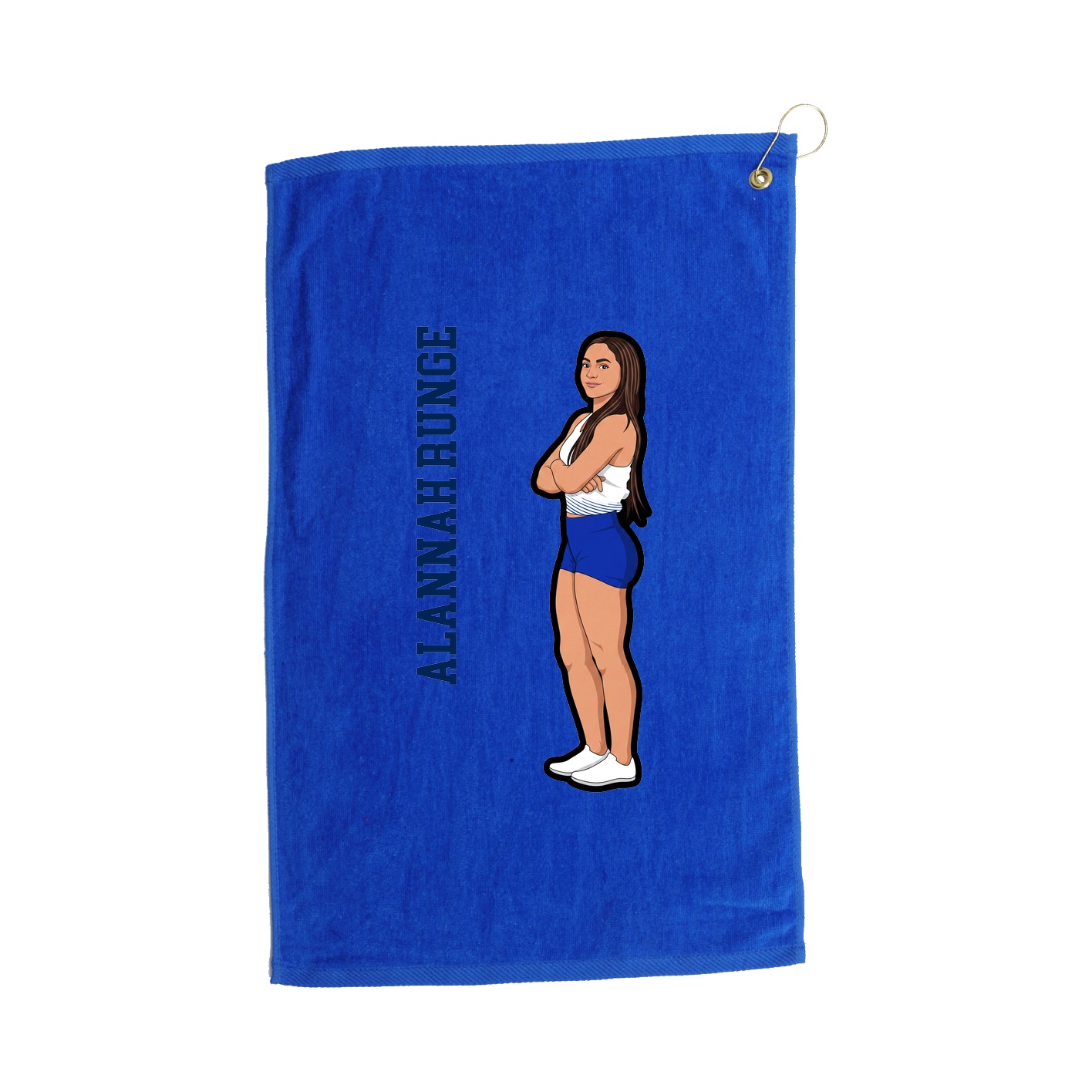 Golf Towel — Name Vertical in Royal