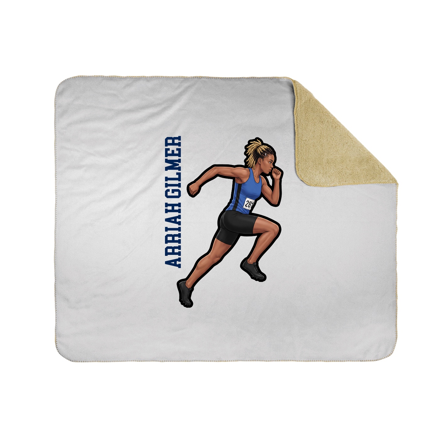 Throw Blanket — Name Vertical in White