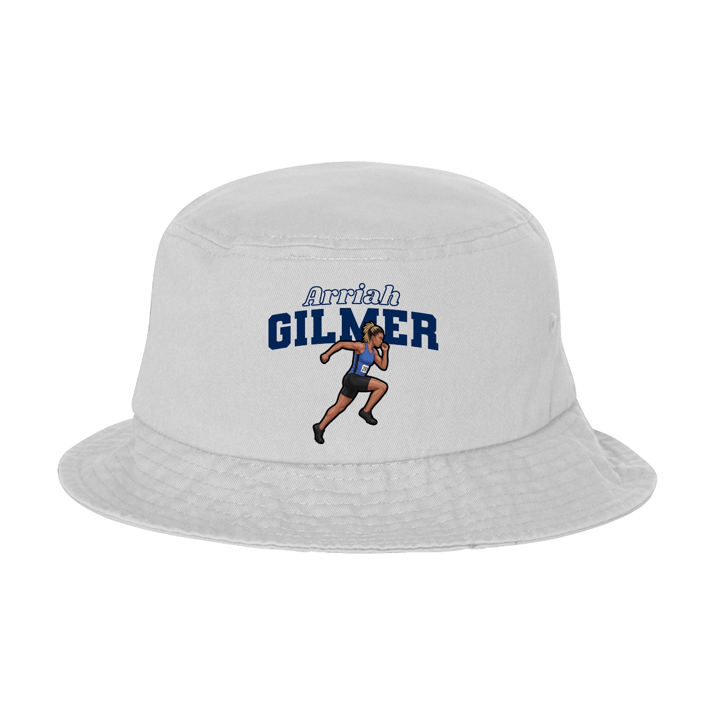 Bucket Cap — Name Arch in White